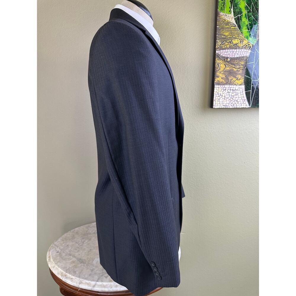 Calvin Klein 44L Men Blazer Dark Grey Sport Coat 2 Button 1 Vent pin stripe - Picture 5 of 14